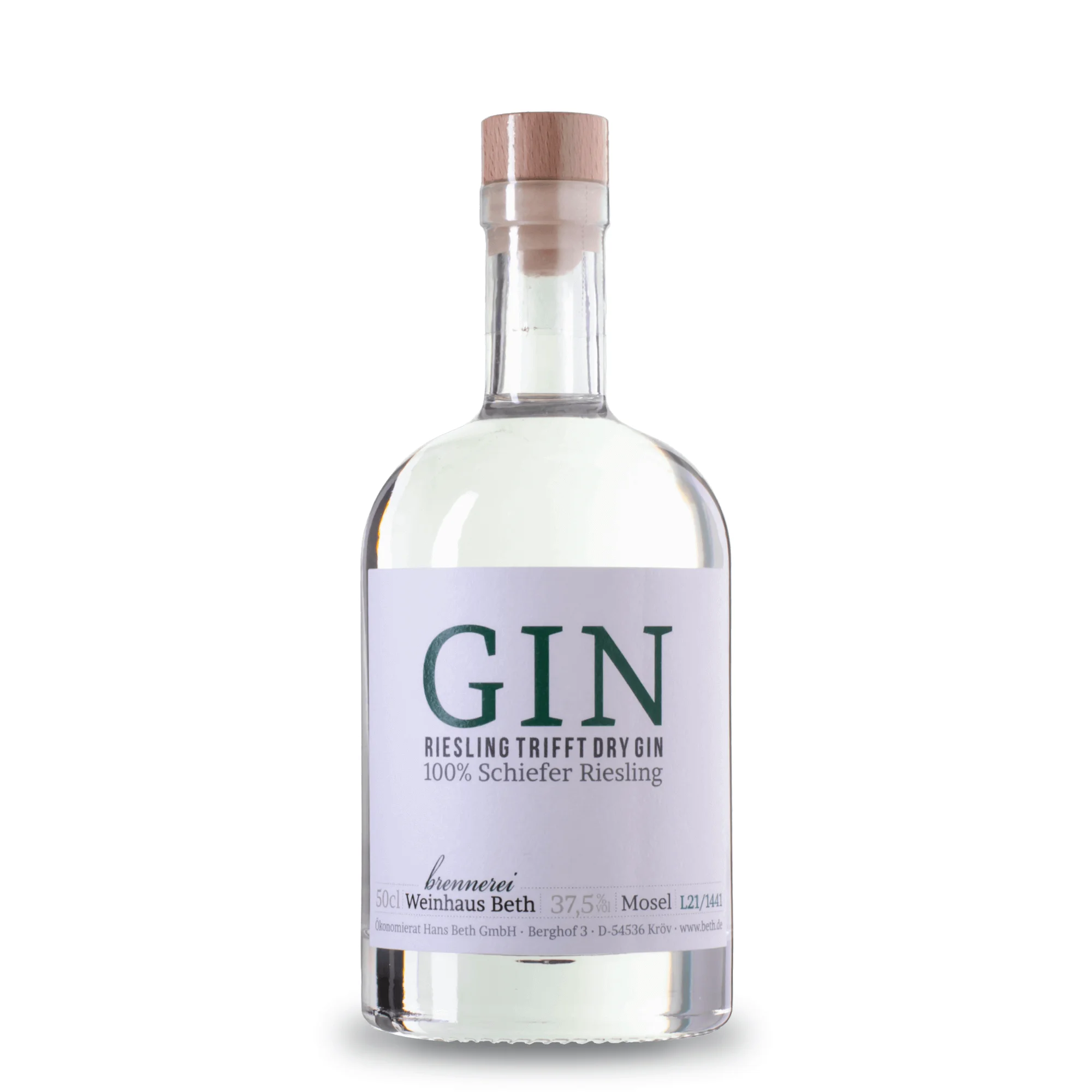 Schiefer Riesling Gin, exklusiver und handwerklicher Premium-Gin mit Riesling-Note vom Weinhaus Beth aus Kröv an der Mosel