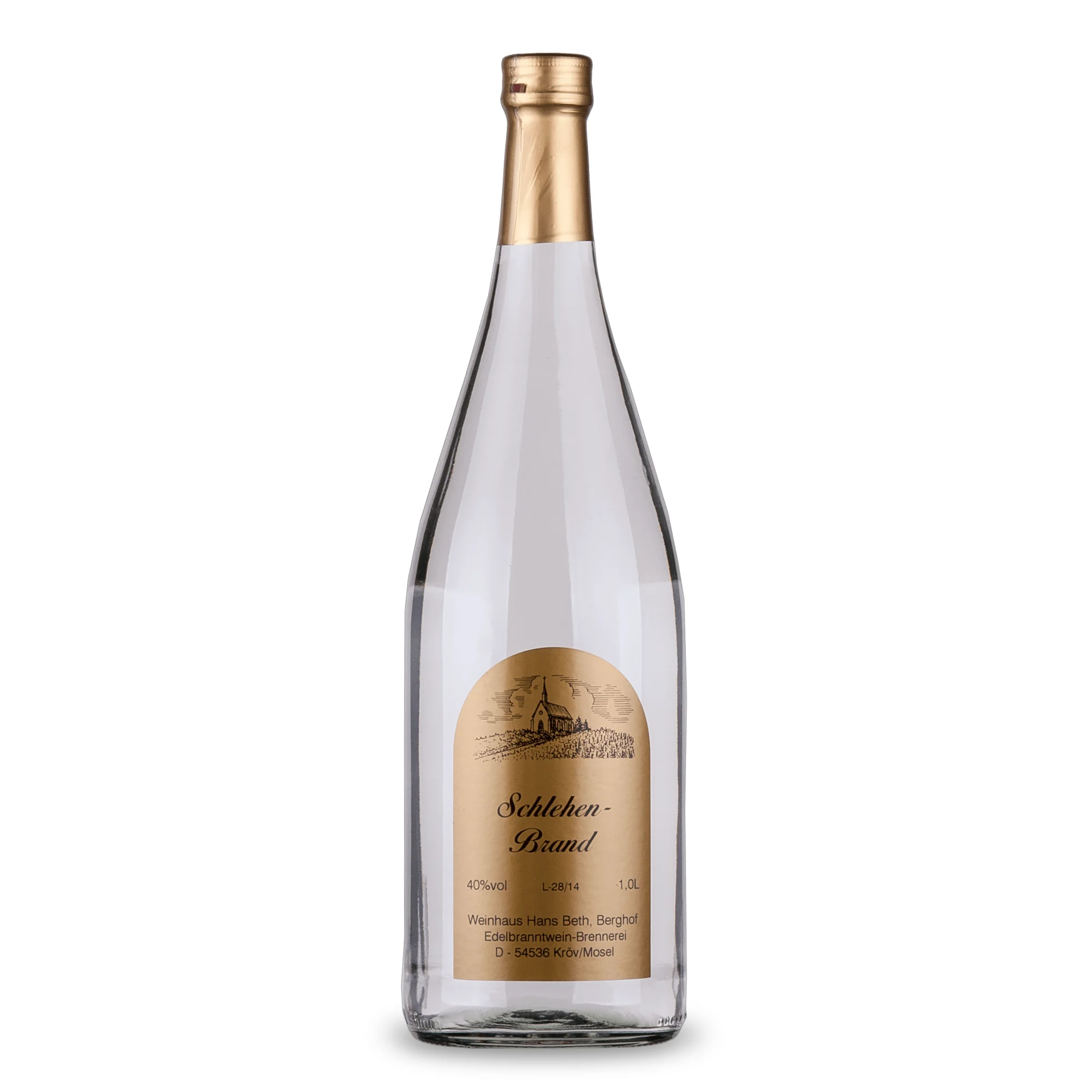 Schlehen-Geist, edler und wildfruchtiger Premium-Geist in der Literflasche von Weinhaus Beth aus Kröv an der Mosel