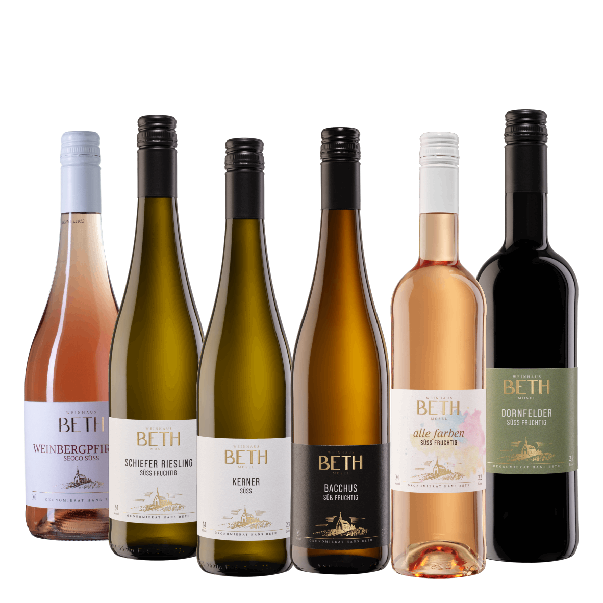 Weinpaket Weinprobierpaket Wein Tasting lieblich süss Weißwein Rotling Rotwein Secco Weinhaus Beth Kröv Mosel
