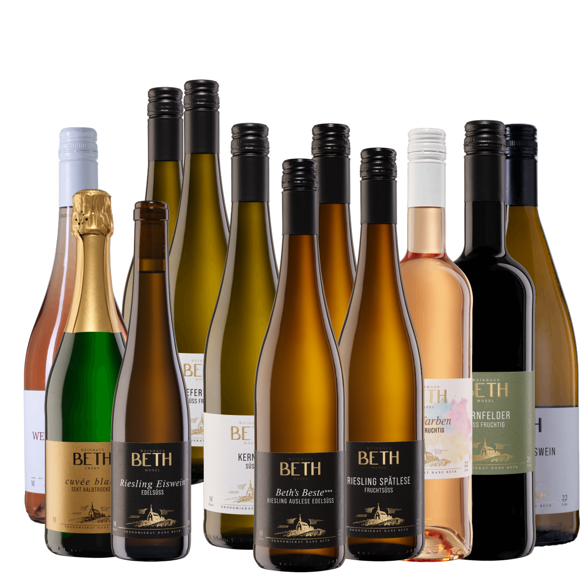 Weinpaket Weinprobierpaket Wein Tasting lieblich süss Weißwein Rotling Rotwein Secco Sekt Weinhaus Beth Kröv Mosel