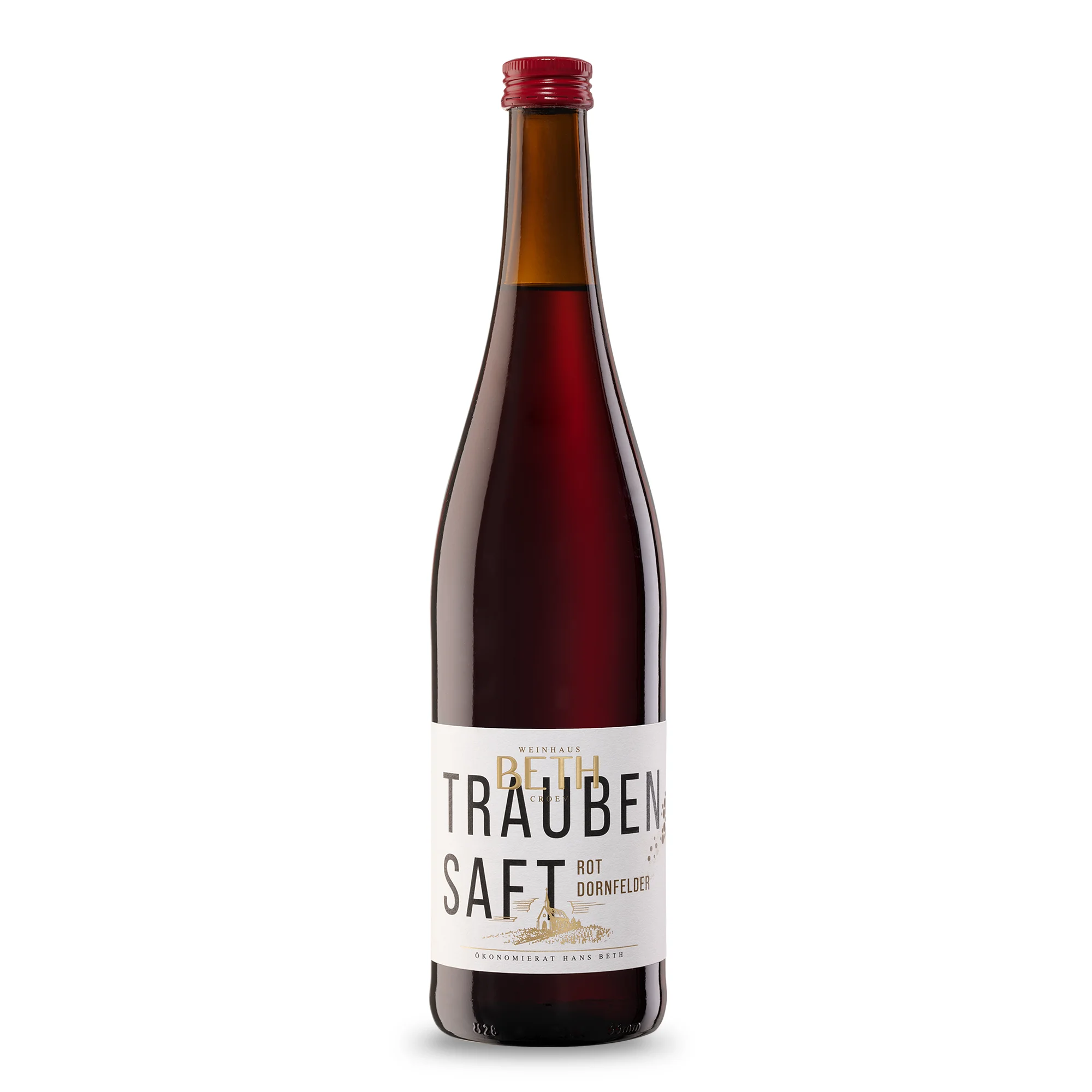 Roter Traubensaft Dornfelder von der Mosel, kräftiger und alkoholfreier Genuss mit tiefdunkler Farbe von Weinhaus Beth