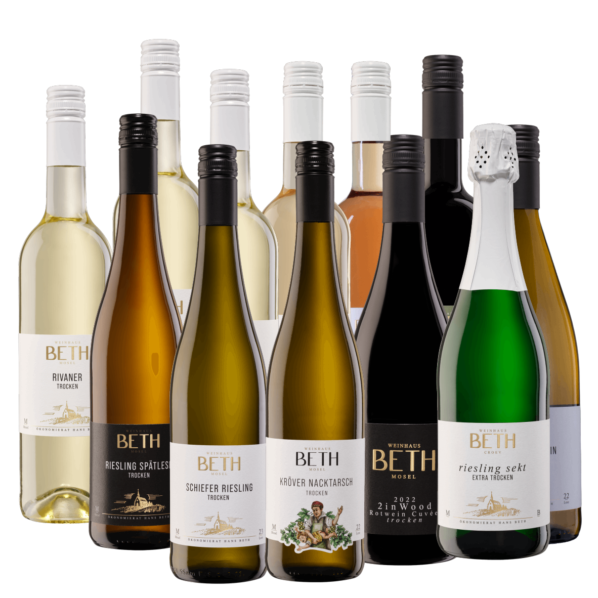 Weinpaket Weinprobierpaket Wein Tasting trocken Weißwein Roséwein Rotwein Sekt Weinhaus Beth Kröv Mosel