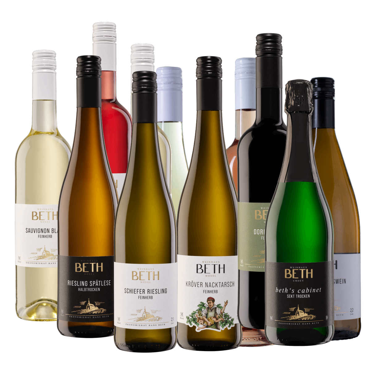 Weinpaket Weinprobierpaket Wein Tasting feinherb Weißwein Rotling Rotwein Sekt Weinhaus Beth Kröv Mosel