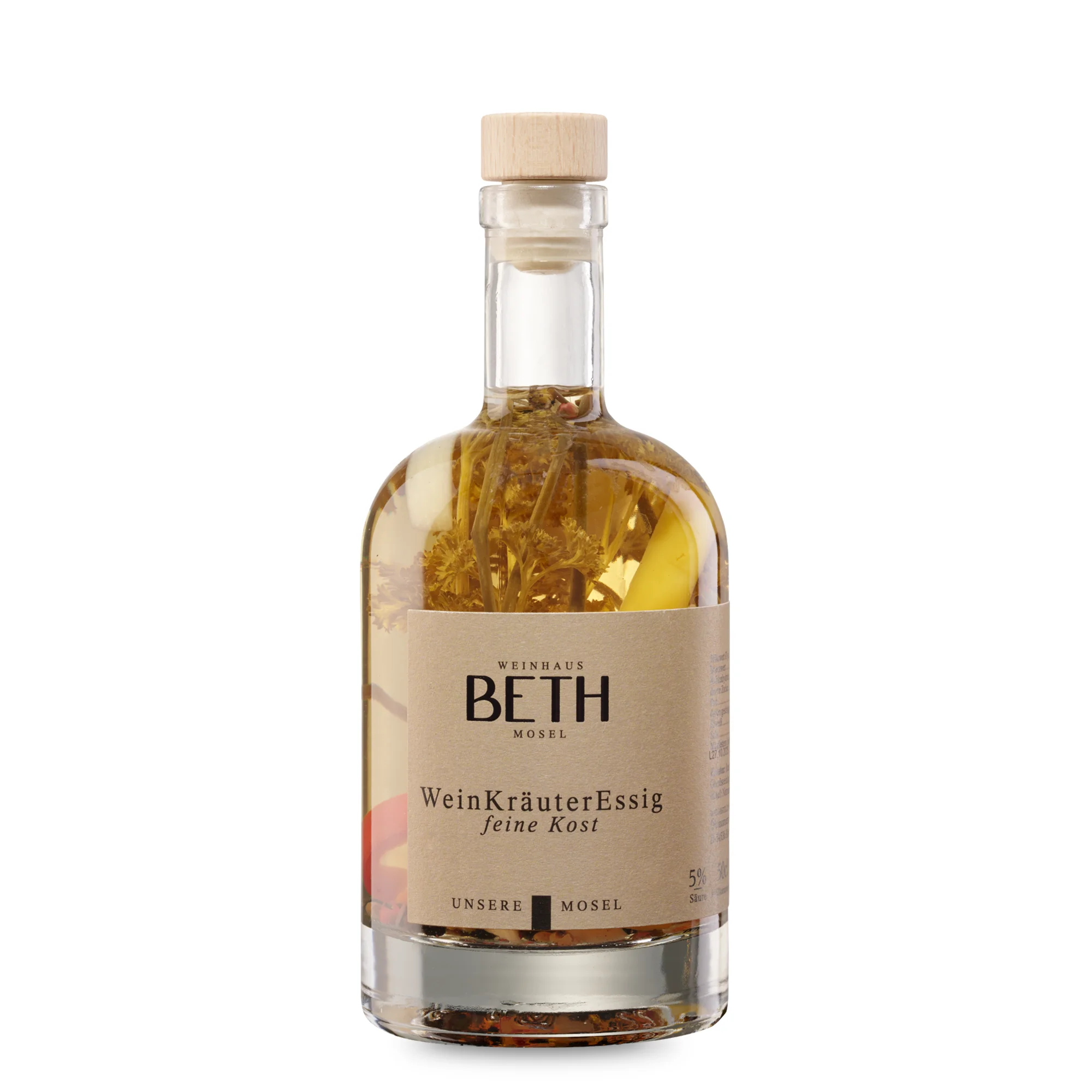 Wein-Kräuter-Essig von der Mosel, würziger Genuss für frische Salate und feine Dressings von Weinhaus Beth aus Kröv
