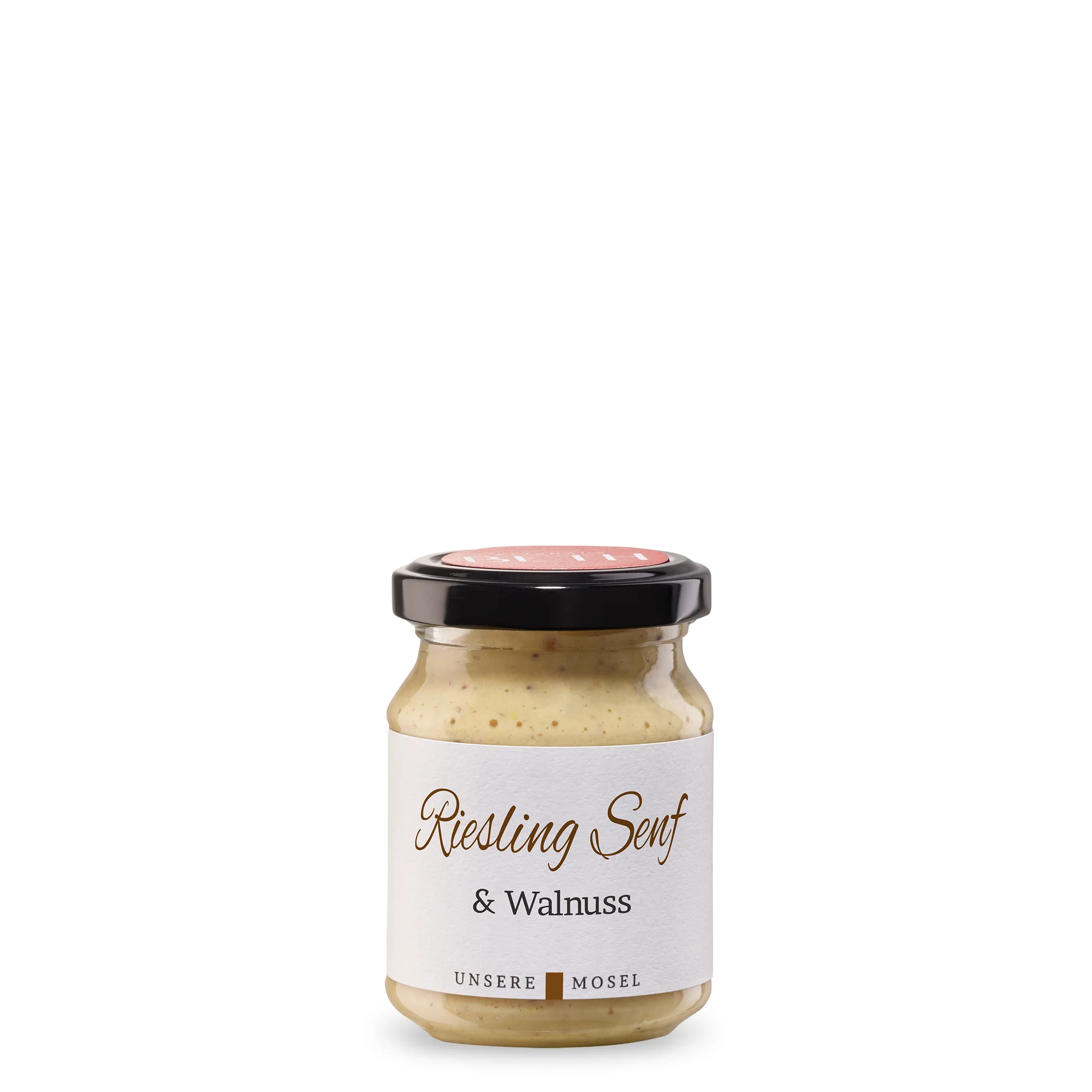 Riesling-Senf mit Walnuss von der Mosel, herzhafter und erdiger Genuss zur zünftigen Brotzeit oder als Käsebegleite - Weinhaus Beth