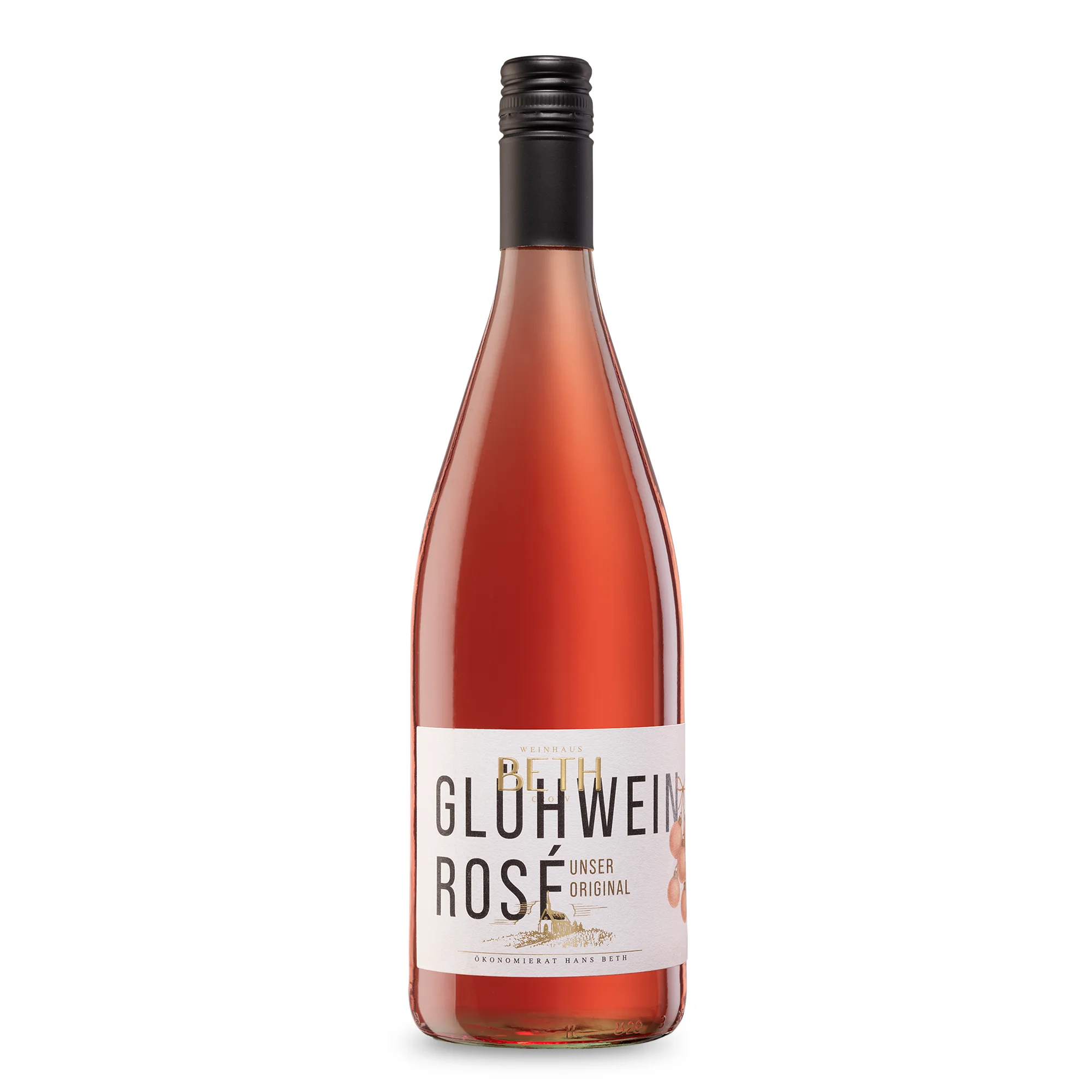 Rosé Glühwein von der Mosel, trendiges und wärmendes Heißgetränk für gesellige Winterabende in der Literflasche - Weinhaus Beth