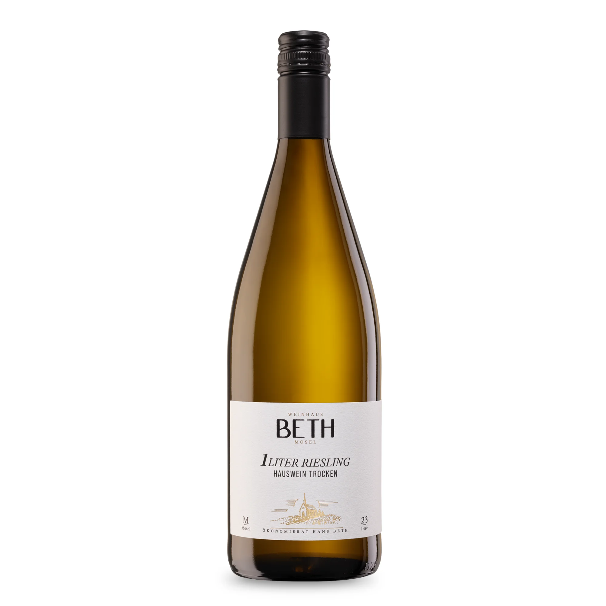 Riesling Hauswein trocken von der Mosel, herzhafter und unkomplizierter Literwein für jeden Tag - Weinhaus Beth